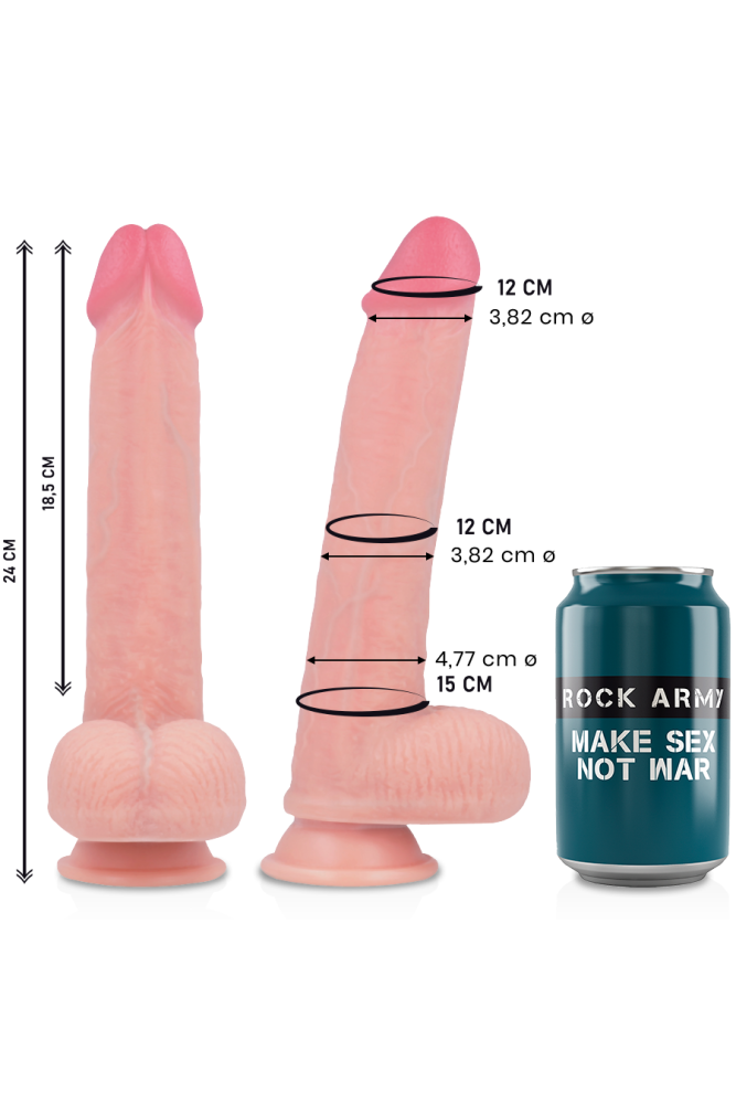 ROCKARMY - LIQUID SILICONE PREMIUM KINGCOBRA REALISTICO 24 CM -O- 4.77 CM