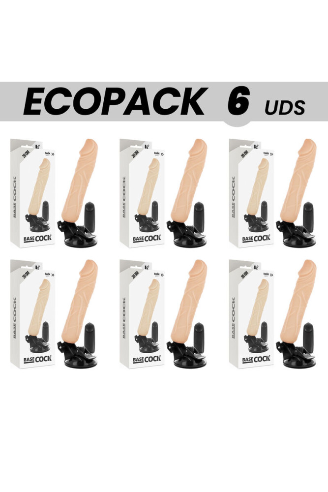ECOPACK 6 UNIT - BASECOCK VIBRATORE TELECOMANDO NATURALE REALISTICO 20 CM -O- 4 CM