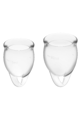 SATISFYER - FEEL CONFIDENT COPPA MESTRUALE TRASPARENTE 15 + 20 ML