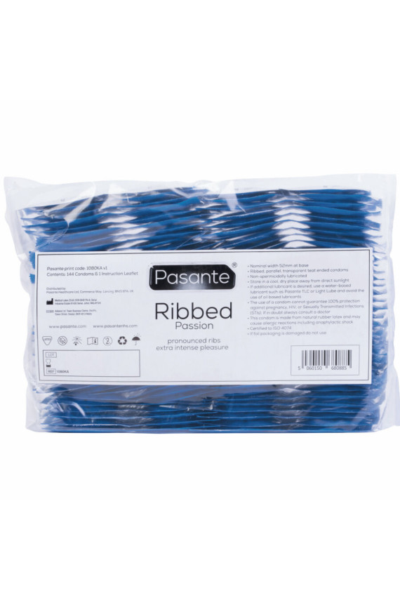 PASANTE - PRESERVATIVI RIBBED PASSION BUSTA 144 UNITÀ