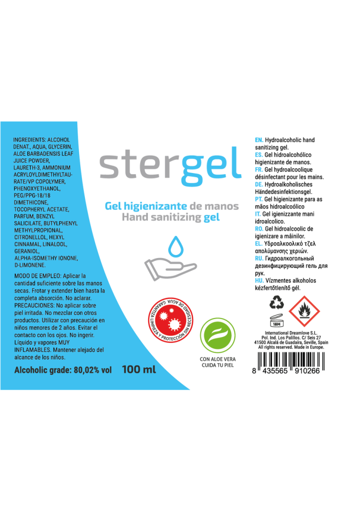 STERGEL - GEL IGIENIZZANTE MANI IDROALCOLICO ALOE VERA 100ML