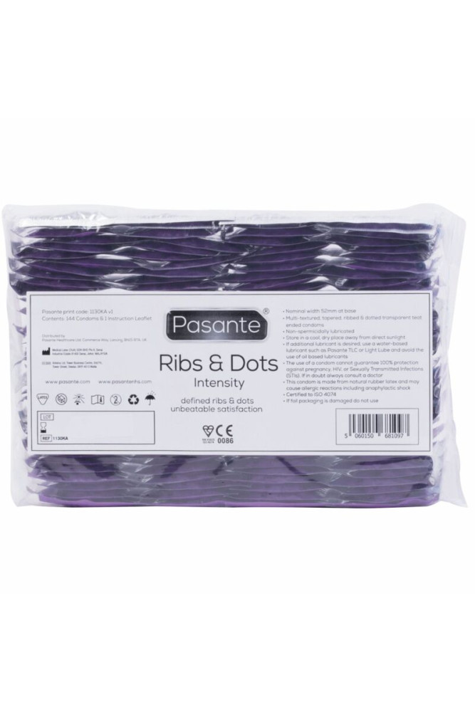 PASANTE - RIBS & DOTS INTENSITY PRESERVATIVI 144 UNITÀ