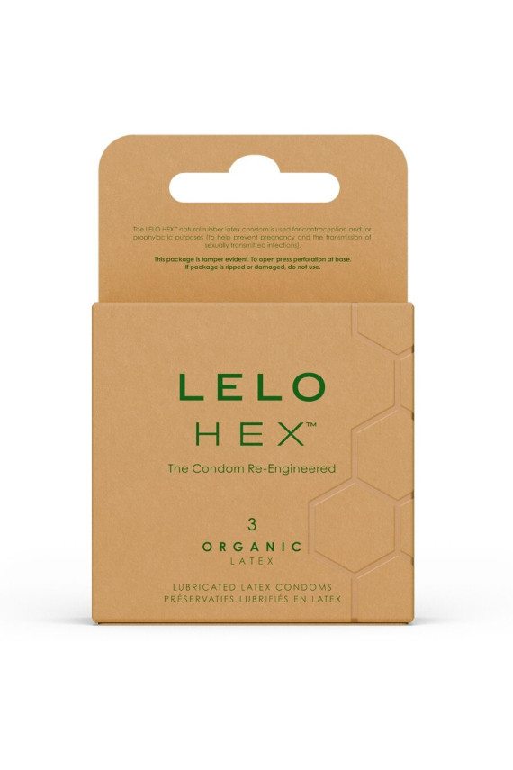 LELO - PRESERVATIVI ORGANICI HEX CONFEZIONE DA 3 UNITÀ