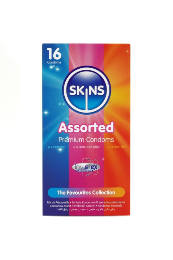 SKINS - CONFEZIONE ASSORTITA DI PREMIUM CONSERVANTI 16 PEZZI