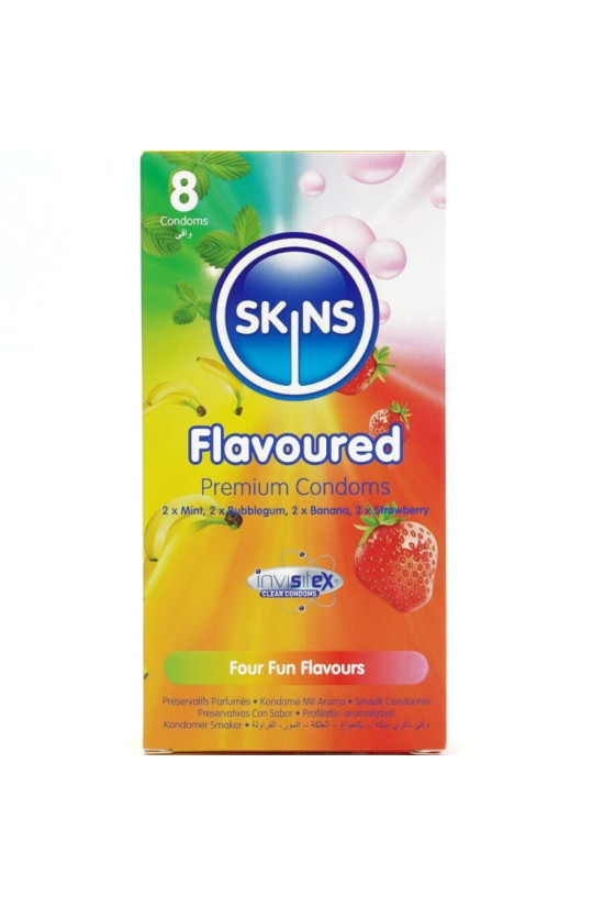 SKINS - PRESERVATIVI MULTIGUSTO PREMIUM CONFEZIONE DA 8