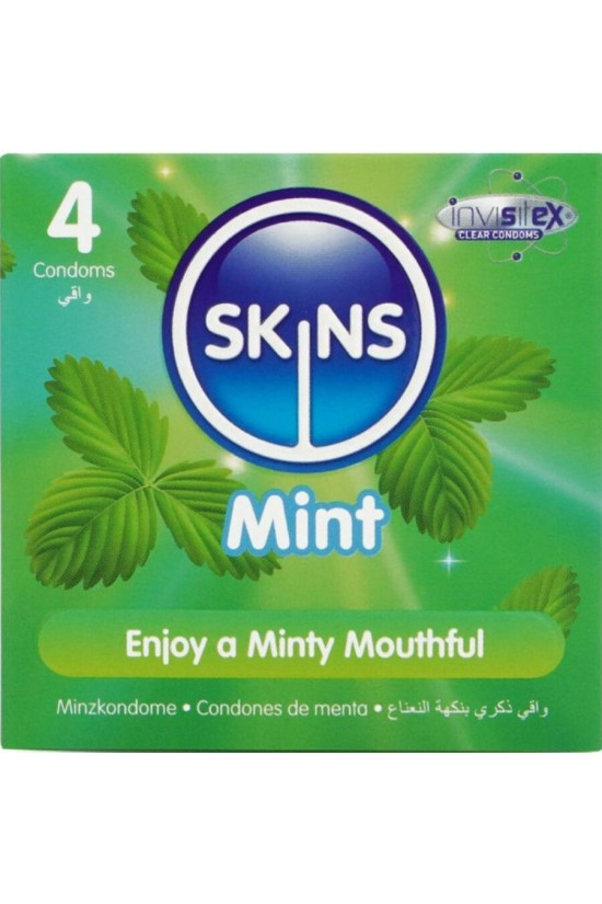 SKINS - PRESERVATIVI PREMIUM ALLA MENTA CONFEZIONE DA 4