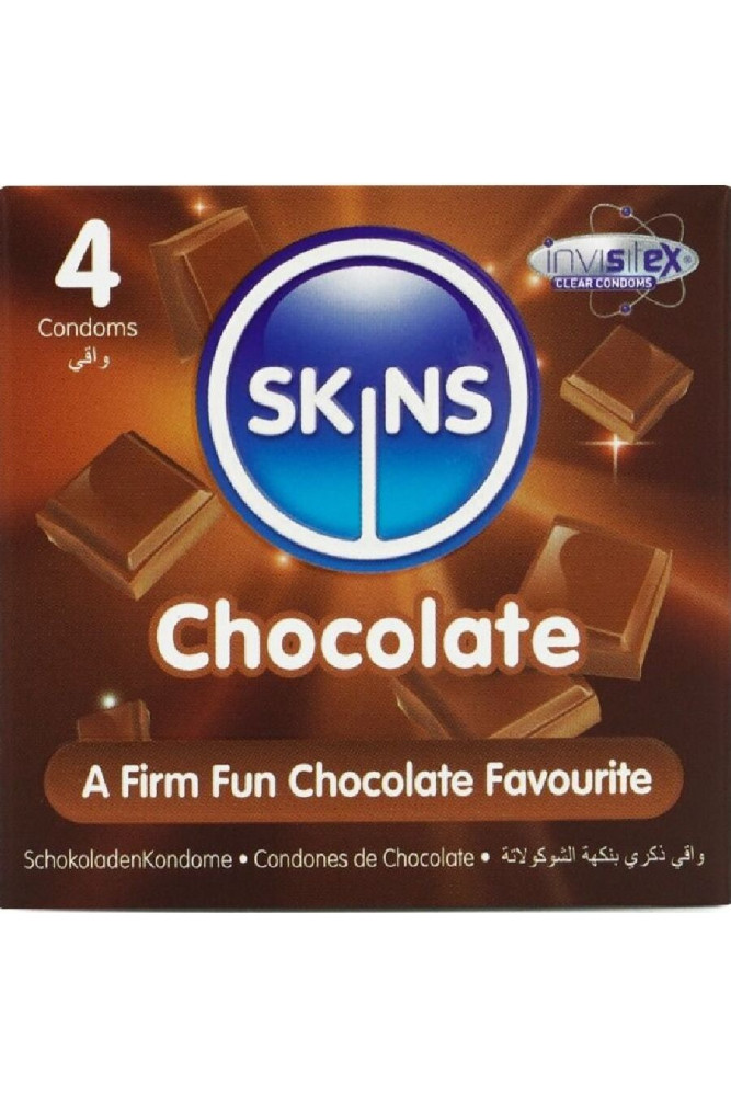 SKINS - PRESERVATIVI PREMIUM AL CIOCCOLATO CONFEZIONE DA 4