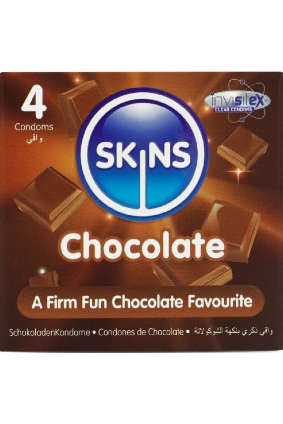 SKINS - PRESERVATIVI PREMIUM AL CIOCCOLATO CONFEZIONE DA 4