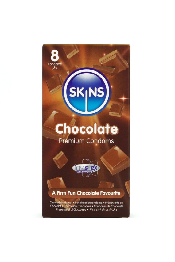 SKINS - PRESERVATIVI PREMIUM AL CIOCCOLATO CONFEZIONE DA 8