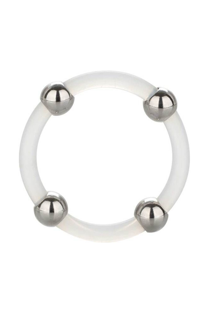CALEXOTICS - ANELLO IN SILICONE CON PERLINE IN ACCIAIO L