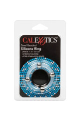 CALEXOTICS - ANELLO IN SILICONE CON PERLINE IN ACCIAIO L