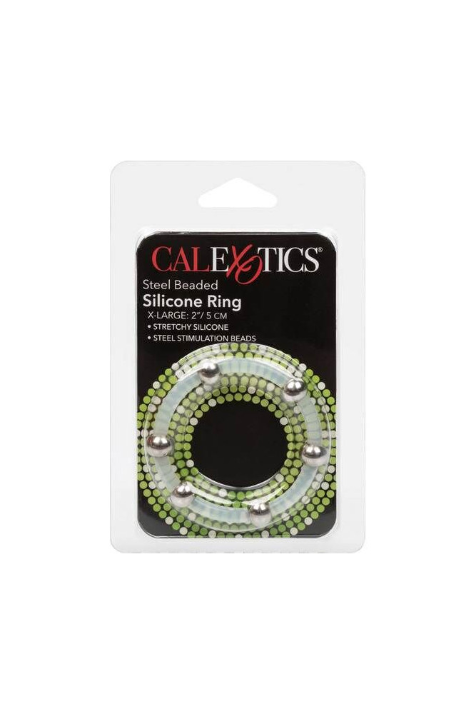 CALEXOTICS - ANELLO IN SILICONE CON PERLINE IN ACCIAIO XL