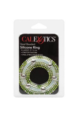 CALEXOTICS - ANELLO IN SILICONE CON PERLINE IN ACCIAIO XL
