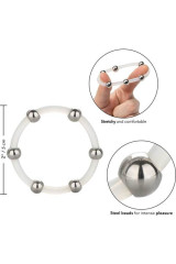 CALEXOTICS - ANELLO IN SILICONE CON PERLINE IN ACCIAIO XL