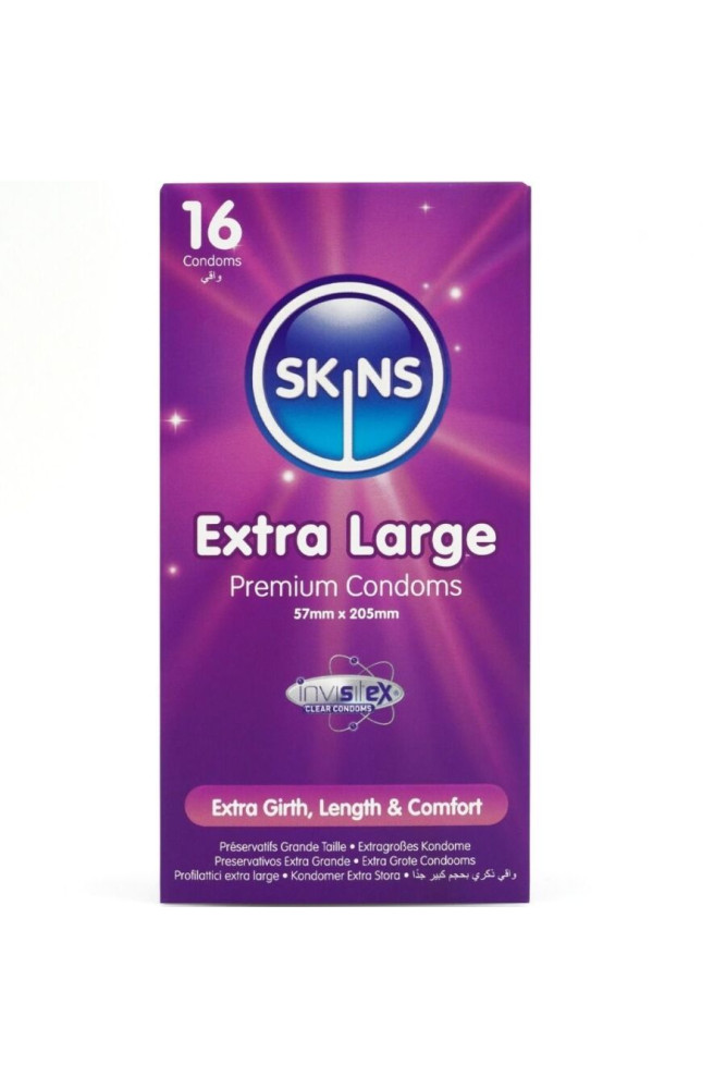 SKINS - PRESERVATIVI EXTRA LARGE PREMIUM CONFEZIONE DA 16