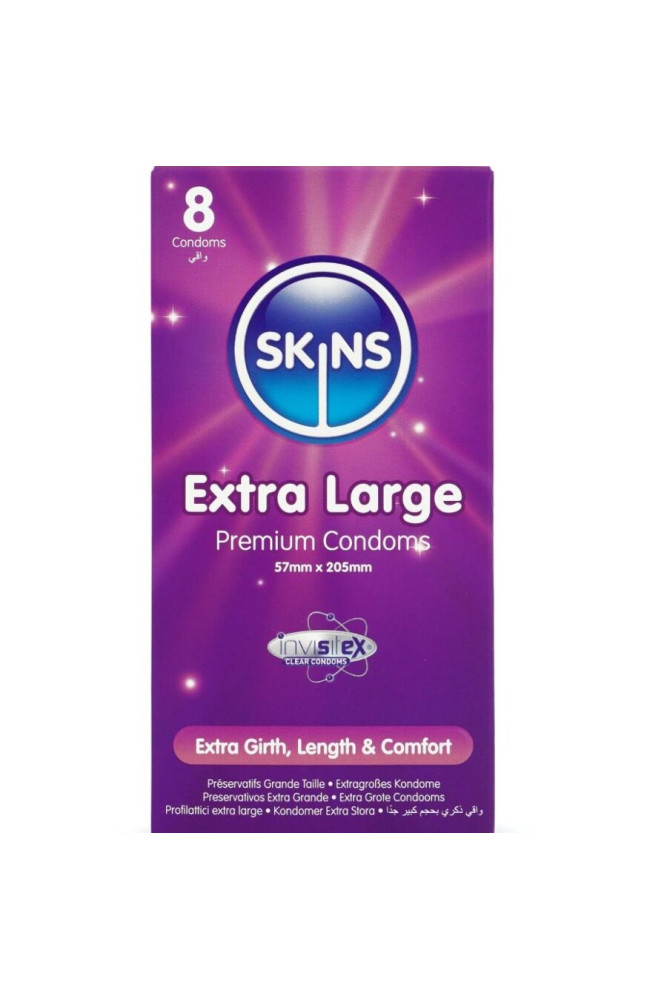 SKINS - PRESERVATIVI EXTRA LARGE PREMIUM CONFEZIONE DA 8