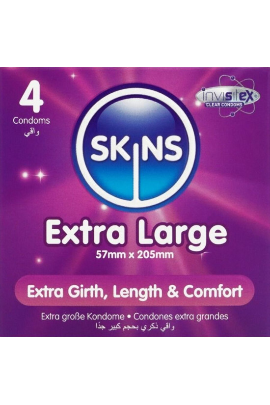 SKINS - PRESERVATIVI EXTRA LARGE PREMIUM CONFEZIONE DA 4