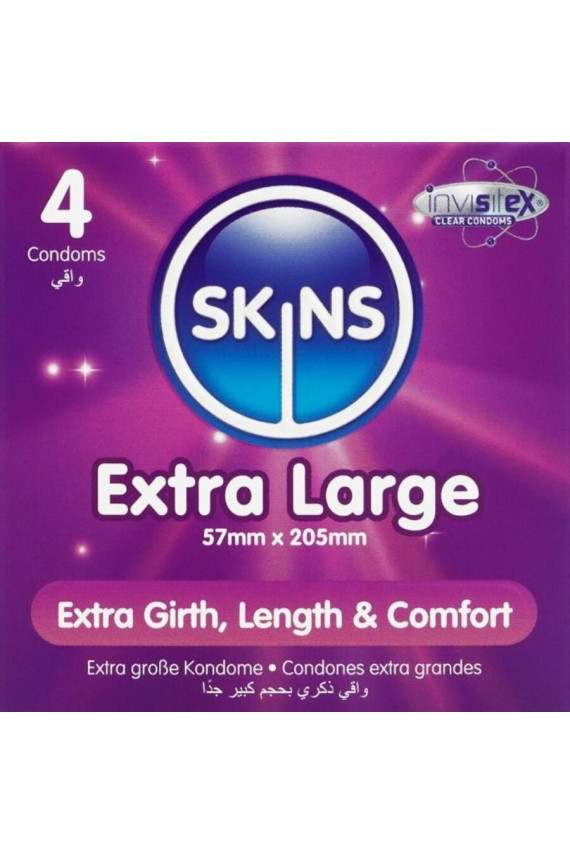 SKINS - PRESERVATIVI EXTRA LARGE PREMIUM CONFEZIONE DA 4
