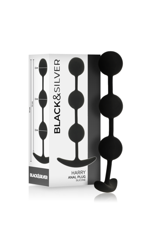BLACK&SILVER - ROSARIO ANALE HARRY 3 SFERE IN SILICONE 14 CM