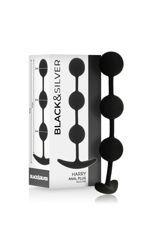 BLACK&SILVER - ROSARIO ANALE HARRY 3 SFERE IN SILICONE 14 CM