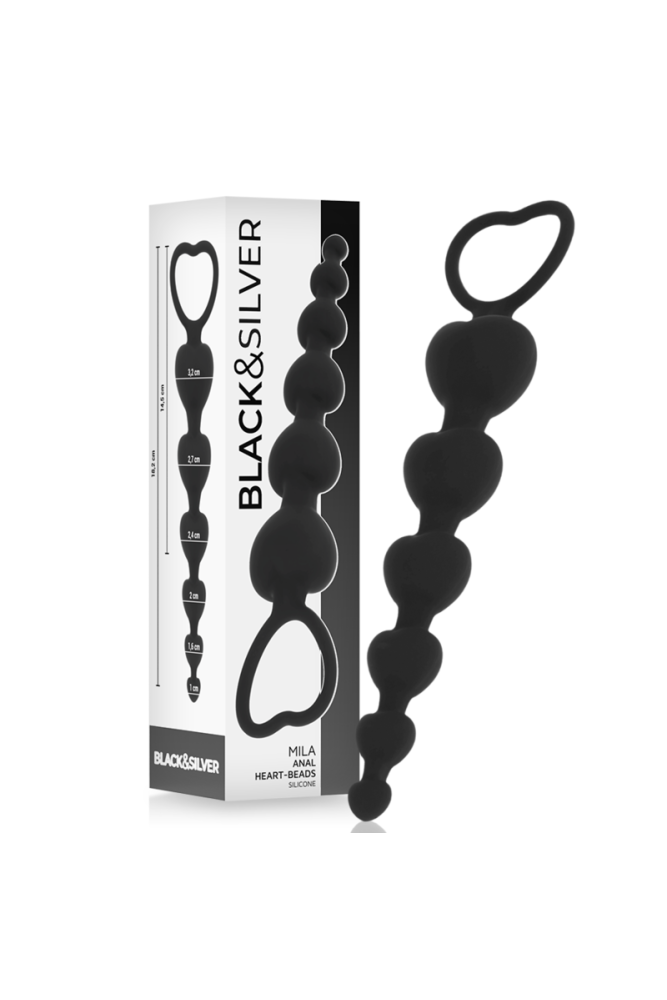 BLACK&SILVER - MILA ANALE CATENA DI CUORI 18 CM