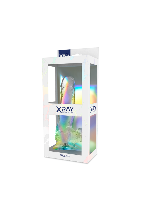 X RAY - CAZZO TRASPARENTE CON SFERE 18.5 CM -O- 3.8 CM