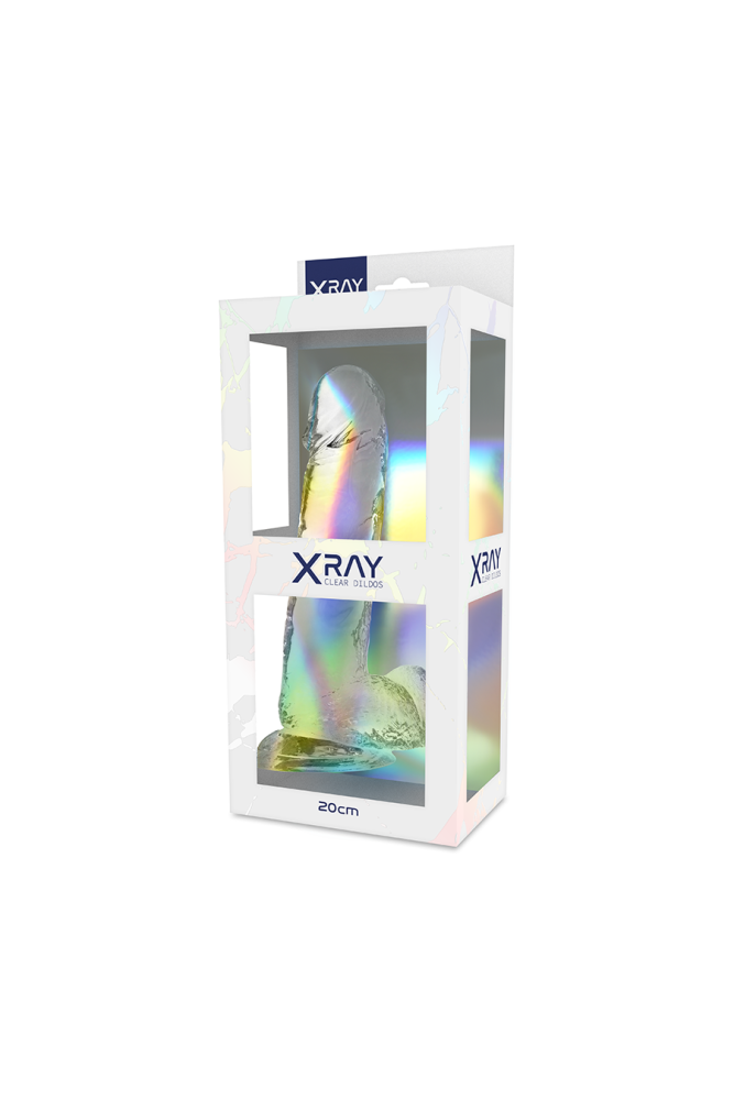 X RAY - CAZZO TRASPARENTE CON SFERE 20 CM -O- 4.5 CM