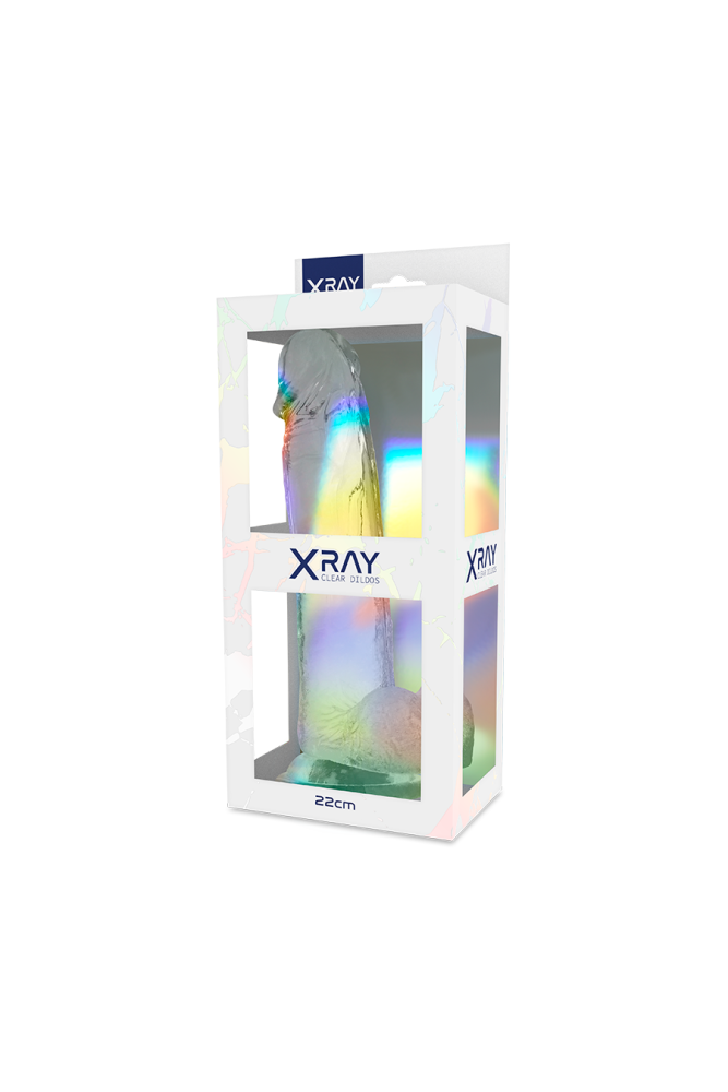 X RAY - CAZZO TRASPARENTE CON SFERE 22 CM -O- 4.6 CM