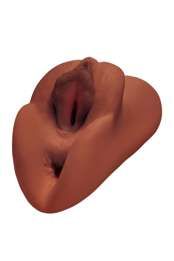 PDX PLUS - FIGA PERFETTA DOPPIO STROKER MASTURBATORE VAGINA E ANO MARRONE