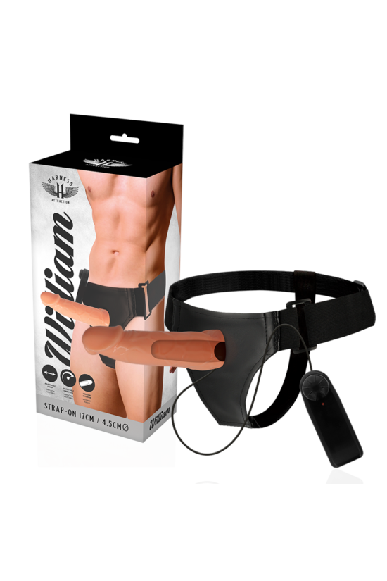 HARNESS ATTRACTION - WILLIAN HOLLOW RNES CON VIBRATORE 17 CM -O- 4.5 CM