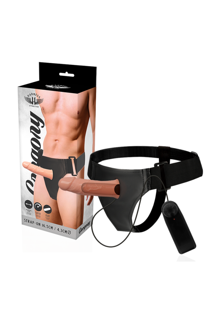 HARNESS ATTRACTION - GREGORY HOLLOW RNES CON VIBRATORE 16.5 CM -O- 4.3 CM