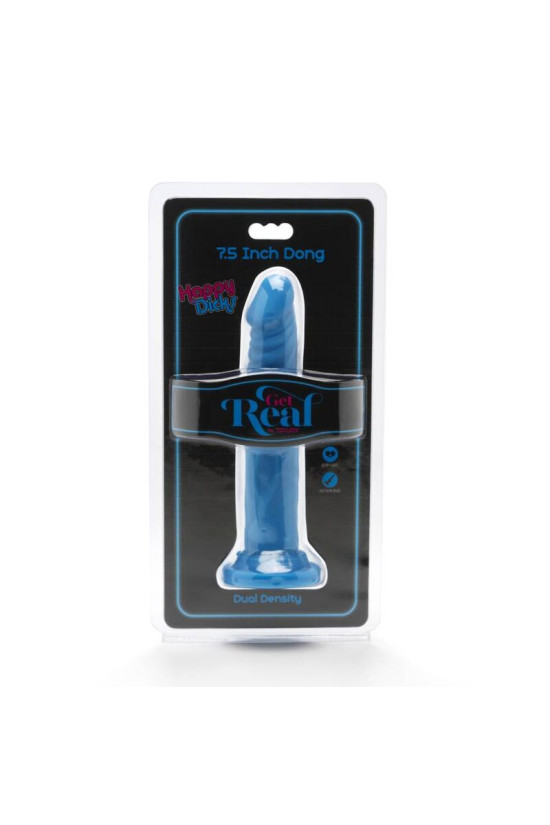 GET REAL - HAPPY DICKS DONG 19 CM BLU