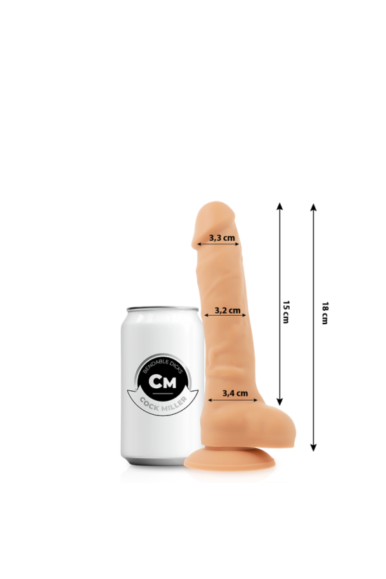 COCK MILLER - DILDO REALISTICO IN SILICONE DENSITÀ ARTICOLABILE FLESH 18 CM