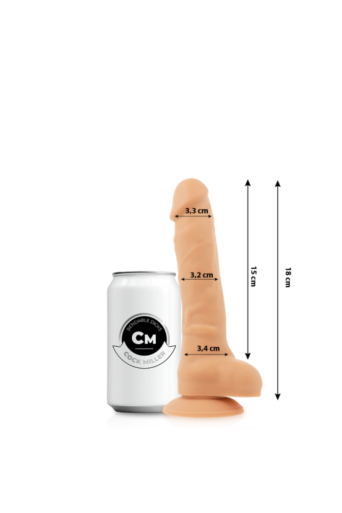 COCK MILLER - DILDO REALISTICO IN SILICONE DENSITÀ ARTICOLABILE FLESH 18 CM
