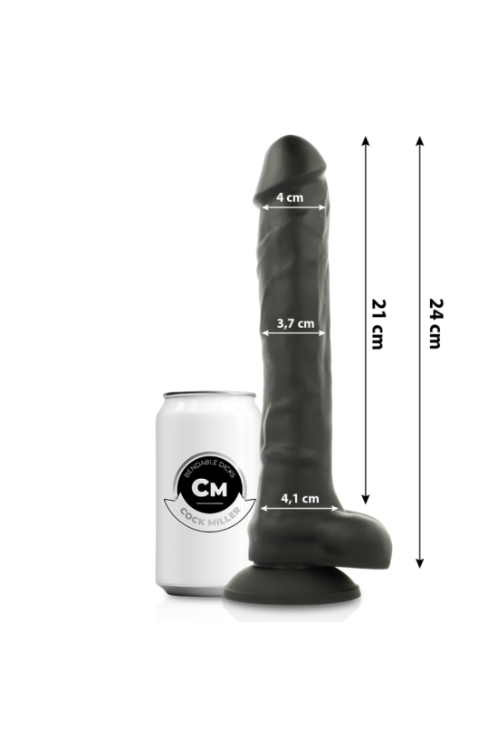COCK MILLER - COCKSIL ARTICOLABILE IN SILICONE DENSIT NERO 24 CM