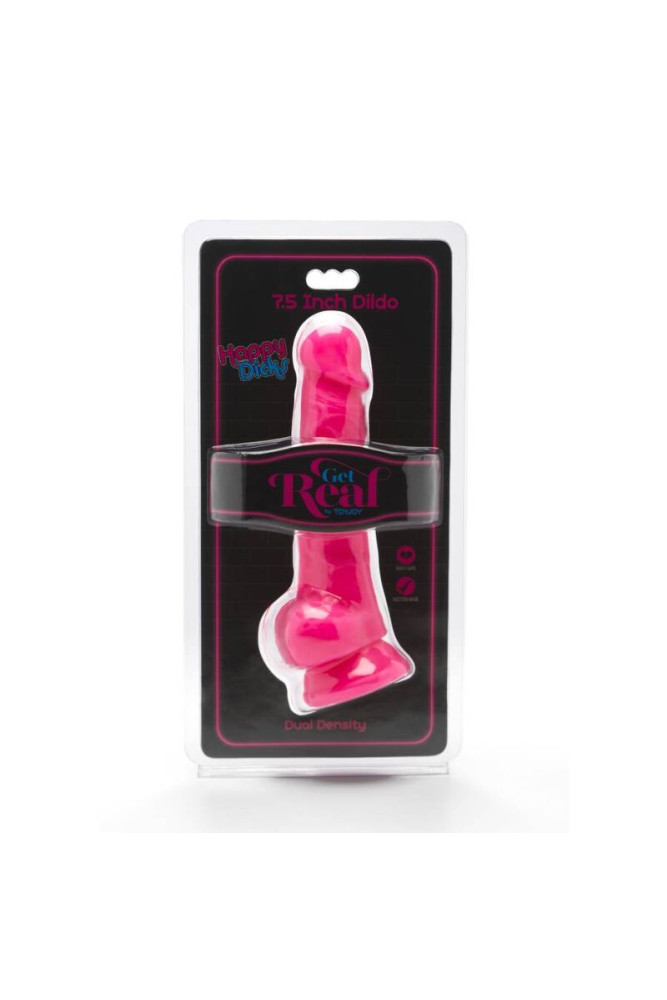 GET REAL - HAPPY DICKS 19 CM CON SFERE ROSA