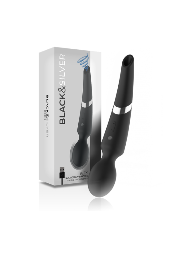 BLACK&SILVER - BECK BACCHETTA E VENTOSA 2 IN 1 IN SILICONE