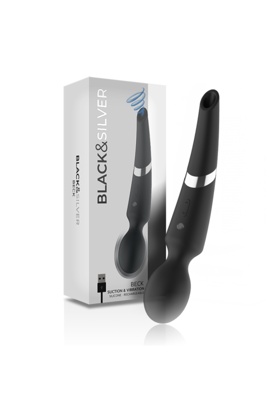 BLACK&SILVER - BECK BACCHETTA E VENTOSA 2 IN 1 IN SILICONE