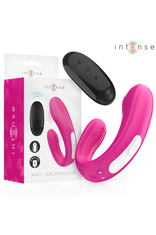 INTENSE - JANET DUAL STIMOLATORE E VIBRATORE A FORMA DI U CON TELECOMANDO ROSA