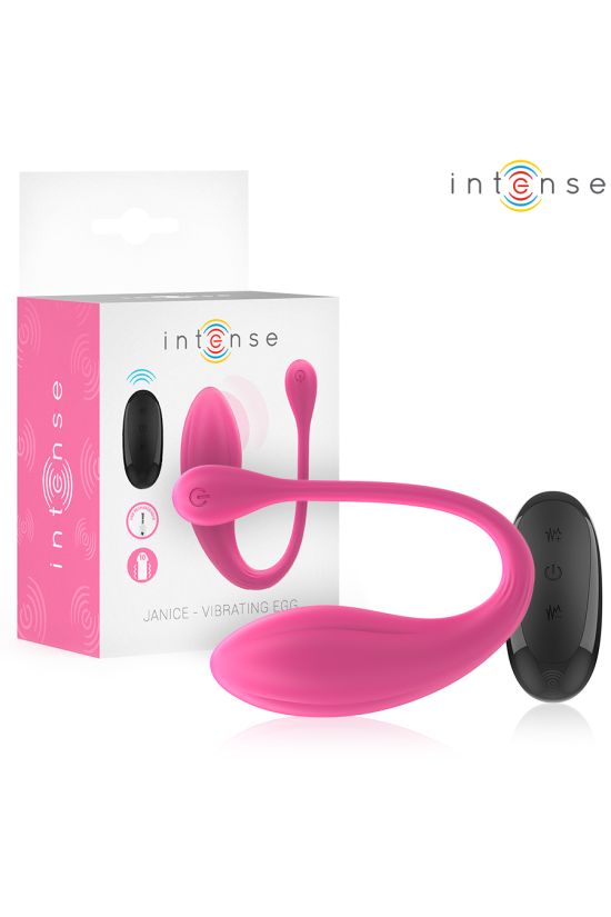 INTENSE - JANICE U VIBRATORE DOPPIA STIMOLAZIONE 10 VIBRAZIONI ROSA TELECOMANDO