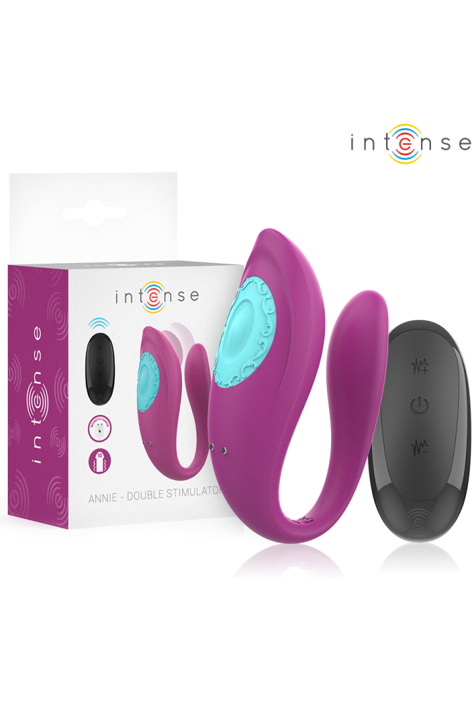INTENSE - ANNIE VIBRATORE E STIMOLATORE A FORMA DI U TELECOMANDO VIOLA