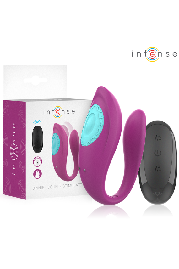 INTENSE - ANNIE VIBRATORE E STIMOLATORE A FORMA DI U TELECOMANDO VIOLA