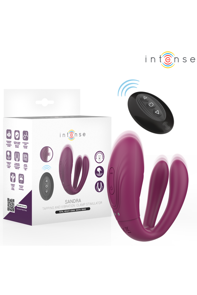 INTENSE - STIMOLATORE A MORSETTO CON VIBRAZIONE E TAPPING SANDRA CON TELECOMANDO