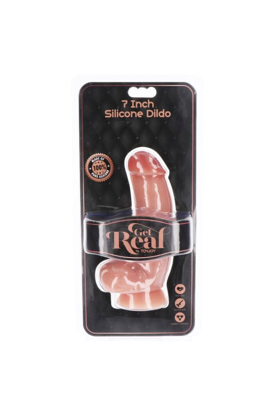 GET REAL - DILDO IN SILICONE 18 CM CON PALLE IN PELLE