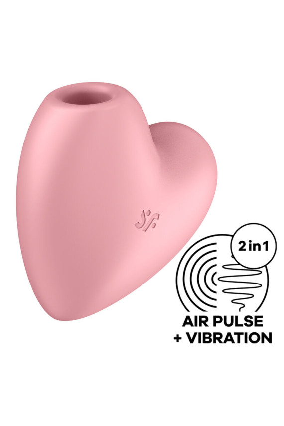 SATISFYER - CUTIE HEART STIMOLATORE E VIBRATORE AIR PULSE ROSA