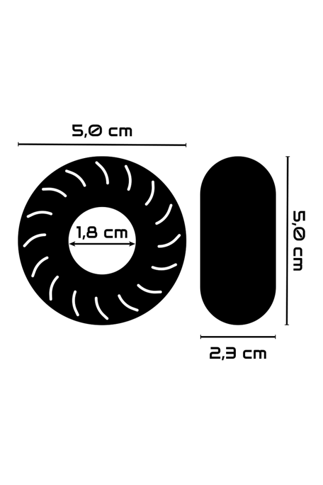 POWERING - ANELLO PER PENE SUPER FLESSIBILE E RESISTENTE 5CM PR08 NERO