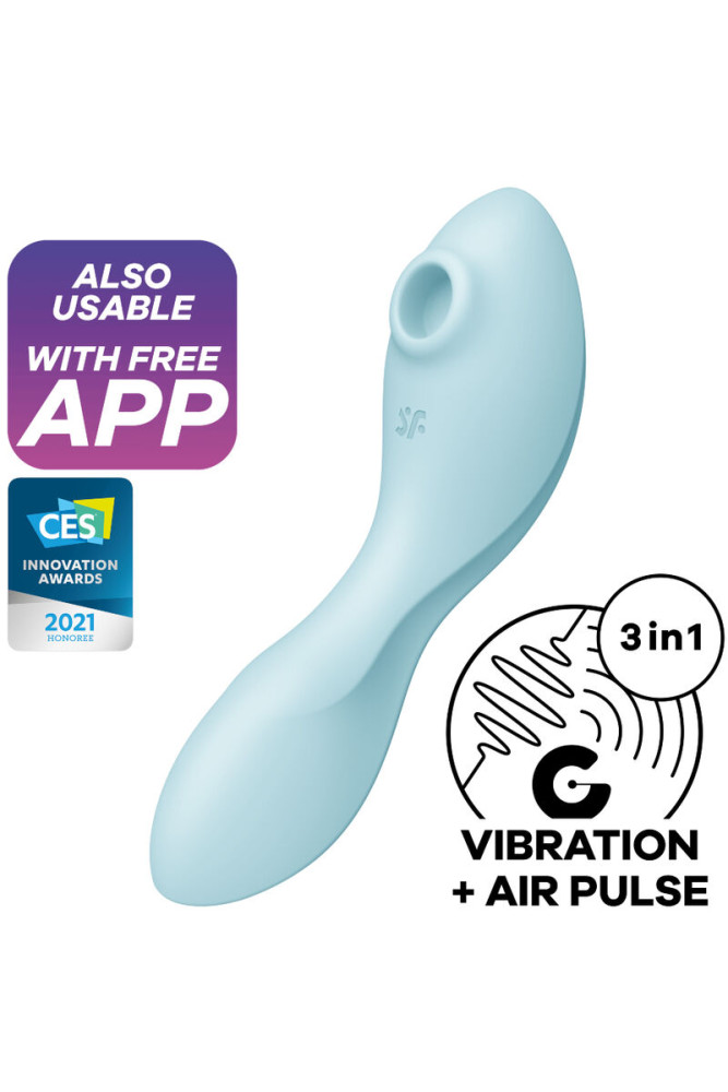 SATISFYER - STIMOLATORE E VIBRATORE CURVY TRINITY 5 AIR PULSE BLU