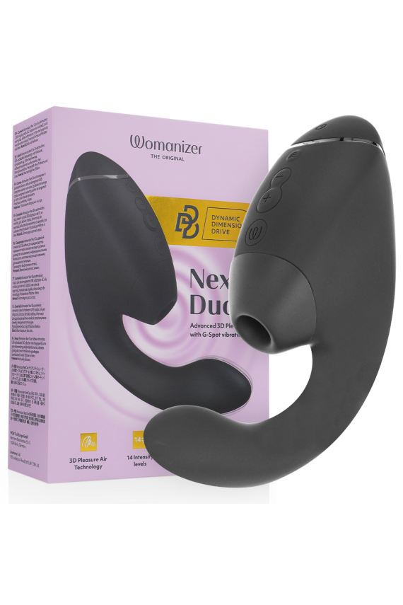 WOMANIZER - DUO NEXT STIMOLATORE DOPPIO CLITORIDEO E PUNTO G NERO