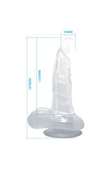 BAILE - DILDO REALISTICO CON VENTOSA E TESTICOLI 16.7 CM TRASPARENTE