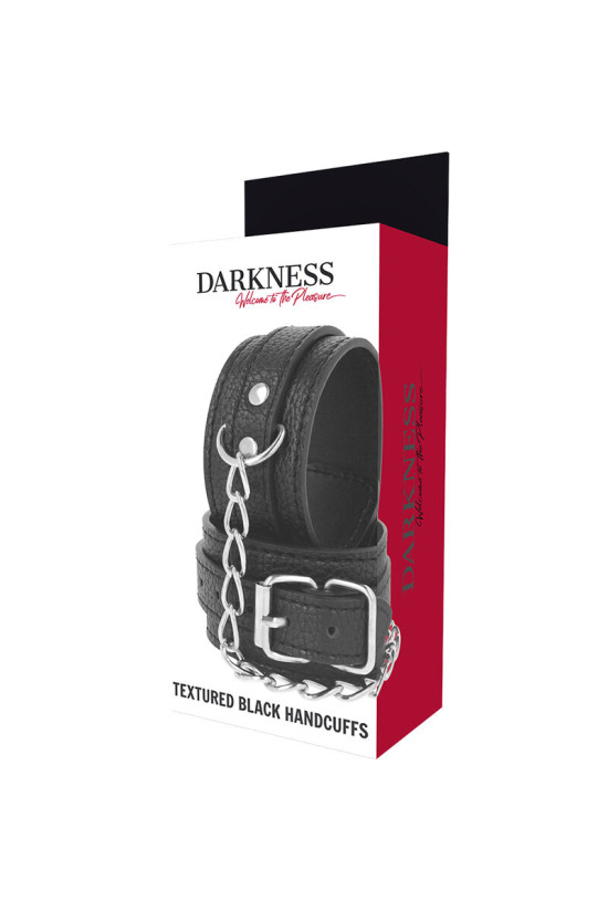 DARKNESS - MANETTE IN PELLE STRUTTURATA NERA